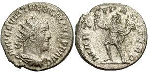 1 Antoninianus 羅馬帝國 銀 Trebonianus Gallus (206-253)