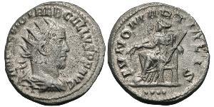 1 Antoninianus 羅馬帝國 銀 Trebonianus Gallus (206-253)