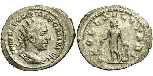 1 Antoninianus 羅馬帝國 銀 Trebonianus Gallus (206-253)