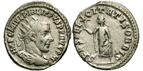 1 Antoninianus 羅馬帝國 銀 Philip the Arab (204-249)