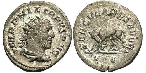1 Antoninianus 羅馬帝國 銀 Philip the Arab (204-249)