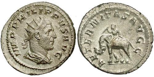 1 Antoninianus 羅馬帝國 銀 Philip the Arab (204-249)