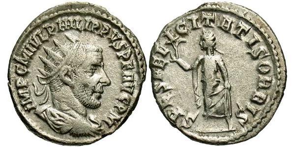1 Antoninianus 羅馬帝國 銀 Philip the Arab (204-249)