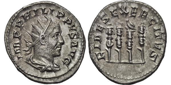 1 Antoninianus 羅馬帝國 銀 Philip the Arab (204-249)