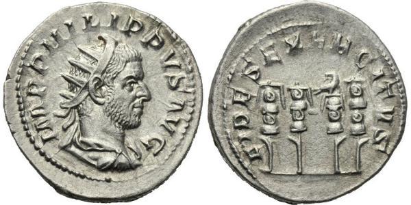 1 Antoninianus 羅馬帝國 銀 Philip the Arab (204-249)