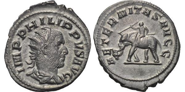 1 Antoninianus 羅馬帝國 銀 Philip the Arab (204-249)