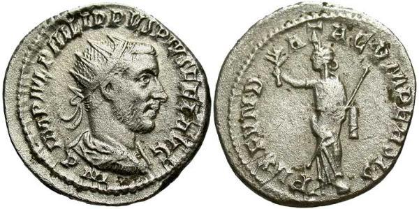 1 Antoninianus 羅馬帝國 銀 Philip the Arab (204-249)