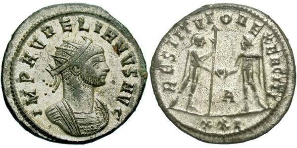 1 Antoninianus 羅馬帝國 銀/銅 奥勒良