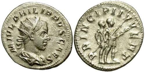 1 Antoninien Empire romain (27BC-395) Argent Philippe II (237-249)