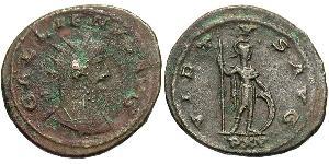 1 Antoninien Empire romain (27BC-395) Argent/Cuivre Gallien (218-268)