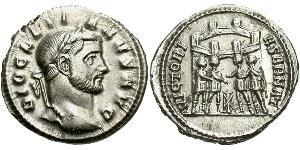 1 Argenteo Impero romano (27BC-395) Argento Diocleziano (244-311)