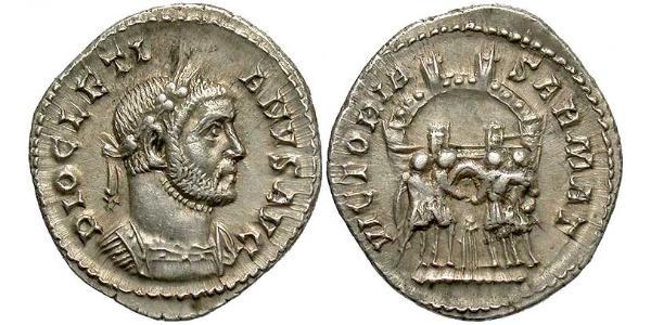 1 Argenteus Roman Empire (27BC-395) Silver Diocletian (244-311)