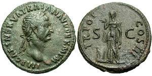 1 As Roman Empire (27BC-395) Bronze Trajan (53-117)