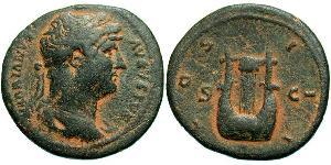 1 As Roman Empire (27BC-395) Bronze Hadrian  (76 - 138) 