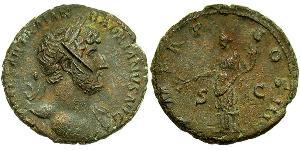 1 As Roman Empire (27BC-395) Bronze Hadrian  (76 - 138) 