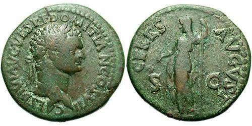 1 As Roman Empire (27BC-395) Bronze Domitian  (51-96)