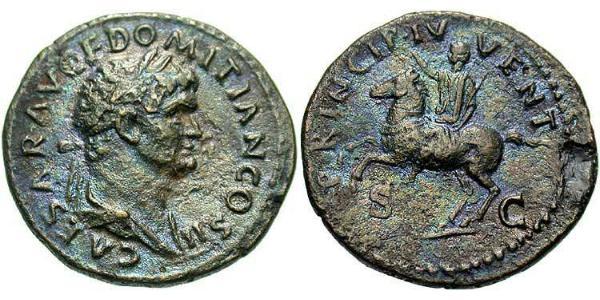 1 As Roman Empire (27BC-395) Bronze Domitian  (51-96)