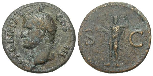 1 As Roman Empire (27BC-395) Copper Marcus Vipsanius Agrippa (63 BC-12BC)