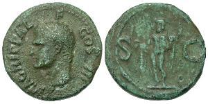 1 As Empire romain (27BC-395) Cuivre Marcus Vipsanius Agrippa (63 BC-12BC)