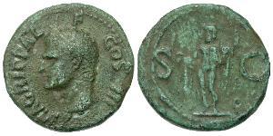 1 As 羅馬帝國 銅 Marcus Vipsanius Agrippa (63 BC-12BC)