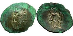 1 Aspron trachy Византийская империя (330-1453) Серебро (билон) Исаак II Ангел (1156-1204)