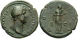 1 Asse Impero romano (27BC-395) Bronzo Adriano (76 - 138) 