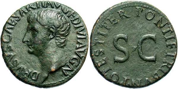 1 Asse Impero romano (27BC-395) Bronzo Decimus Claudius Drusus (38BC-9BC)