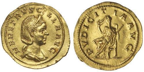 1 Aureo Impero romano (27BC-395) Oro Herennia Etruscilla (249-251)