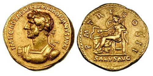 1 Aureus Römische Kaiserzeit (27BC-395) Gold Hadrian  (76 - 138) 