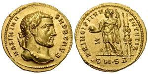1 Aureus 羅馬帝國 金 Maximinus II (270 - 313)