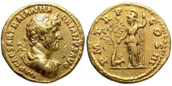 1 Aureus 羅馬帝國 金 哈德良