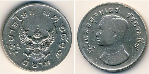 1 Baht Thailandia Rame/Nichel 