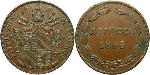 1 Baiocco Vatican (1926-) Cobre Pío IX (1792- 1878)