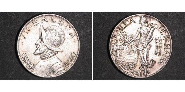 1 Balboa Panamá Argento Vasco Núñez de Balboa (1475 – 1519)