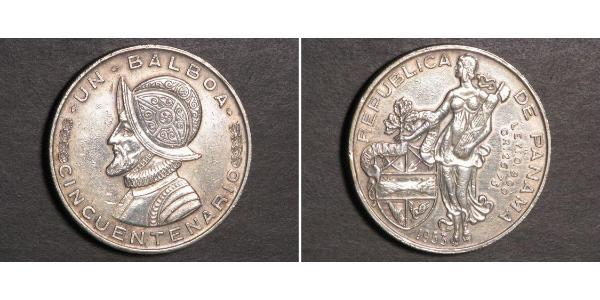 1 Balboa Panamá Argento Vasco Núñez de Balboa (1475 – 1519)