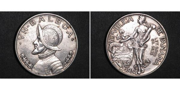 1 Balboa Panamá Argento Vasco Núñez de Balboa (1475 – 1519)