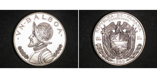 1 Balboa Panamá Argento Vasco Núñez de Balboa (1475 – 1519)