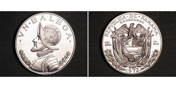 1 Balboa Panamá Argento Vasco Núñez de Balboa (1475 – 1519)