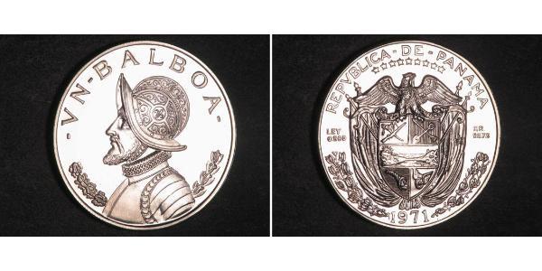 1 Balboa Panamá Argento Vasco Núñez de Balboa (1475 – 1519)