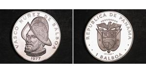 1 Balboa Republic of Panama Silver Vasco Núñez de Balboa (1475 – 1519)