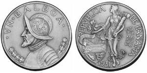 1 Balboa Republic of Panama Silver Vasco Núñez de Balboa (1475 – 1519)