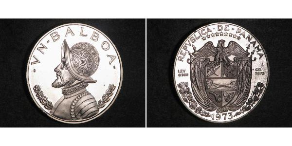 1 Balboa Republic of Panama Silver Vasco Núñez de Balboa (1475 – 1519)