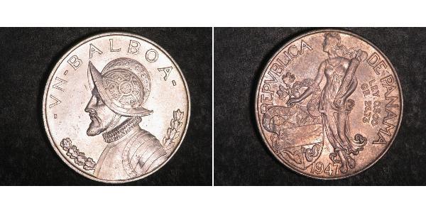 1 Balboa Republic of Panama Silver Vasco Núñez de Balboa (1475 – 1519)