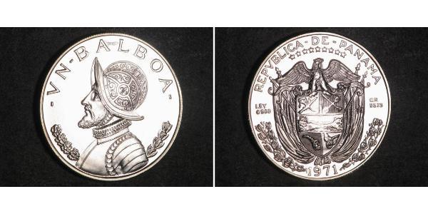 1 Balboa Republic of Panama Silver Vasco Núñez de Balboa (1475 – 1519)