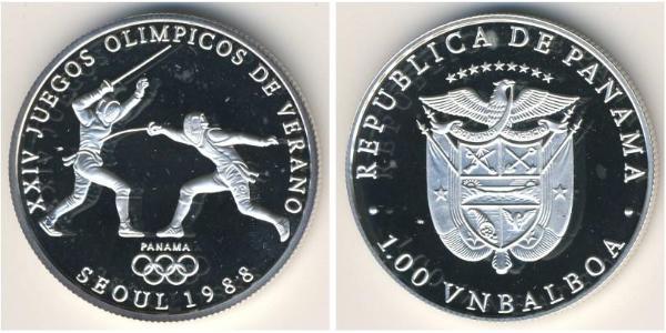 1 Balboa Republic of Panama Silver 