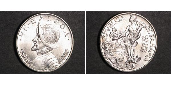 1 Balboa Republic of Panama Silver Vasco Núñez de Balboa (1475 – 1519)