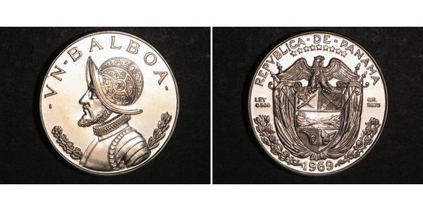 1 Balboa Republic of Panama Silver Vasco Núñez de Balboa (1475 – 1519)