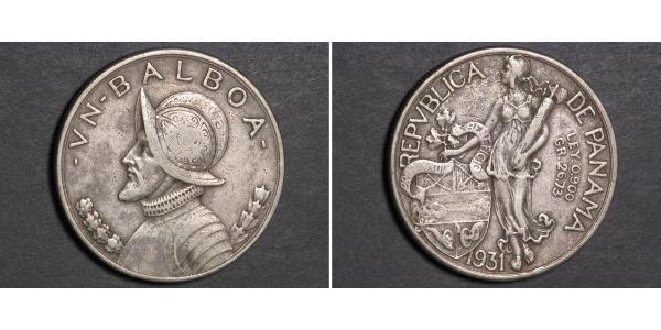1 Balboa Republic of Panama Silver Vasco Núñez de Balboa (1475 – 1519)