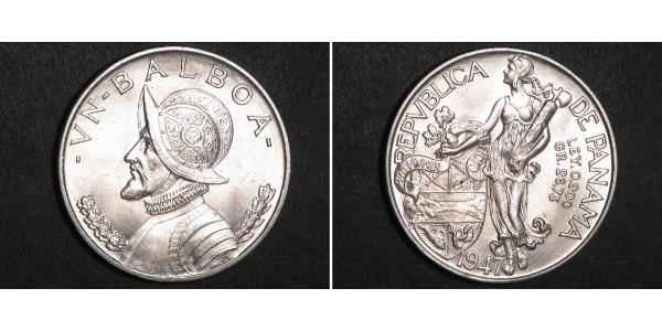 1 Balboa Republic of Panama Silver Vasco Núñez de Balboa (1475 – 1519)
