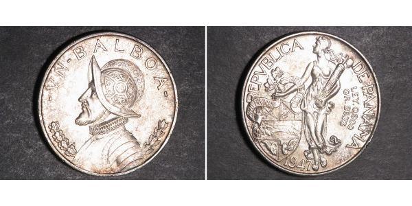 1 Balboa Republic of Panama Silver Vasco Núñez de Balboa (1475 – 1519)